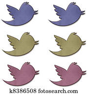 Earth tone Twitter Bird Set Earth tone Twitter Bird Set