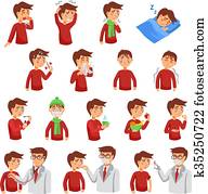 Flu iIlness Icon Set Flu iIlness Icon Set