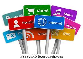 Internet and social media concept Internet and social media concept