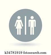 Male and female icon. Gender sign. Toilet symbol. Vector illustration.