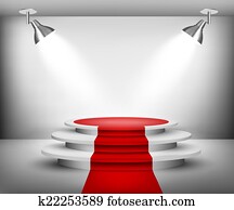 Showroom with red carpet. Vector. Showroom with red carpet. Vector.