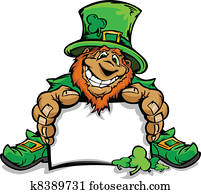 sorrindo, st., patricks, dia, Leprechau