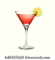 Vector glass of Cosmopolitan cocktail