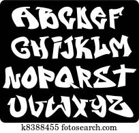 גרפיטי, פונט, alphabet,, אי.בי.סי, מכתבים