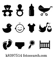 Baby related icon set Baby related icon set