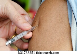 closeup, de, injeção, vacina