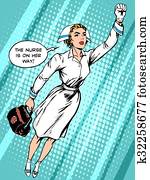 super held, krankenschwester, fliegt, to, dass, rettungsma?nahmen super held, krankenschwester, fliegt, to, dass, rettungsma?nahmen