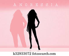 אישה, לסבול, מ, אנורקסיה