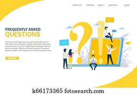 Frequently asked questions vector website landing page design template Frequently asked questions vector website landing page design template