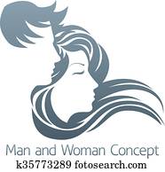 mann frau, profil, begriff mann frau, profil, begriff