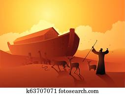 Noah and the ark before great flood Noah and the ark before great flood