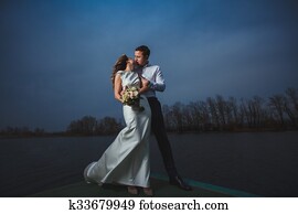 pier bride groom night sky pier bride groom night sky