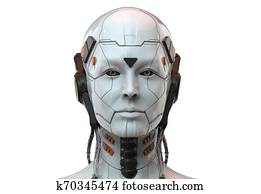 Robot woman, sci-fi android female artificial intelligence background 3d render Robot woman, sci-fi android female artificial intelligence background 3d render