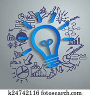 s, tvorivý, plán, charts, a, gr