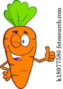 Winking Carrot Character Winking Carrot Character