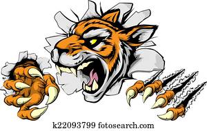 zornige, tiger, sport, maskottchen zornige, tiger, sport, maskottchen