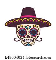 ציור היתולי, מקסיקני, גולגולת