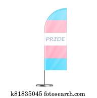 büszkeség, szó, szöveg, képben látható, a, transgender, lobogó, alatt, keresztül, befest, kék, rózsaszínű, és, bíbor