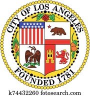 Coat of arms of the city of Los Angeles. California Coat of arms of the city of Los Angeles. California