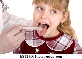 doutor, deleite, criança, para, throat., criança, care.