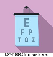 Eye examination banner icon, flat style Eye examination banner icon, flat style