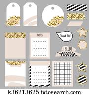 Journaling planner card notes and tags.
