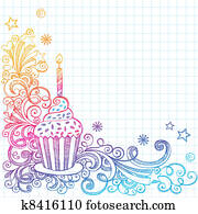 Sketchy Cupcake Birthday Doodle Sketchy Cupcake Birthday Doodle