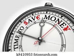time to save money concept clock time to save money concept clock