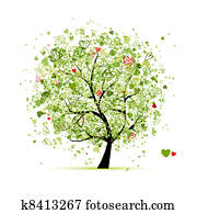 Valentine tree with hearts for your design Valentine tree with hearts for your design