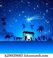 Vector Christmas Nativity Scene Vector Christmas Nativity Scene