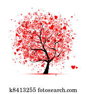 ולנטיין, עץ, עם, לבבות, ל, שלך, עצב