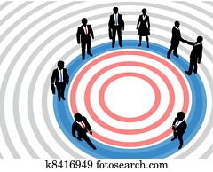 商务人士, 在上, 瞄准, 销售, 环绕