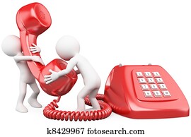 3D small people talking on the phone 3D small people talking on the phone