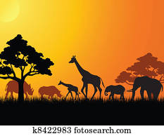 africa animal silhouette africa animal silhouette