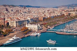 Barcelona skyline, Sagrada Familia and Torre Agbar are visible. Barcelona skyline, Sagrada Familia and Torre Agbar are visible.