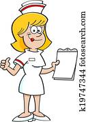Cartoon nurse with a clipboard