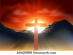 Christian Easter cross concept Christian Easter cross concept