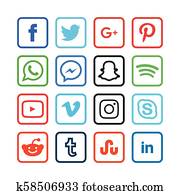Collection of social media icons Collection of social media icons