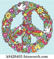 Peace Sign Dove Psychedelic Doodles Peace Sign Dove Psychedelic Doodles