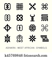 A set of akan and adinkra west african symbols Clipart | k1871154 ...