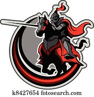 tjostieren, ritter, maskottchen, auf, pferd tjostieren, ritter, maskottchen, auf, pferd