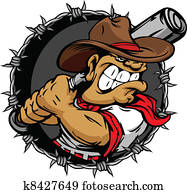 Tough Cowboy Baseball Player Holdin Tough Cowboy Baseball Player Holdin