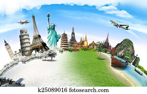 Travel the world monument concept