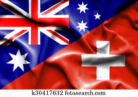 winken markierung, von, schweiz, und, australia