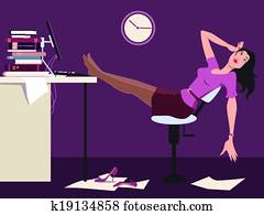 Working late and tired