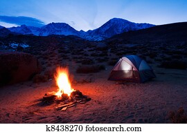 acampamento, montanhas