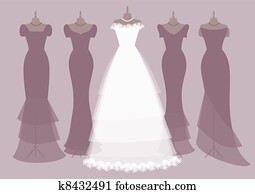 Bride and Bridesmaids Outfits Bride and Bridesmaids Outfits