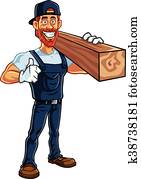 Carpenter Cartoon Mascot Vector Carpenter Cartoon Mascot Vector