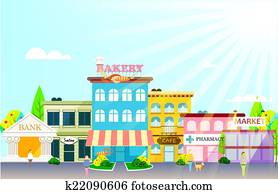 Set buildings of small business flat design Set buildings of small business flat design
