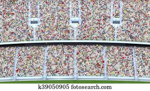 spectators in the stadium. 3d rendering spectators in the stadium. 3d rendering